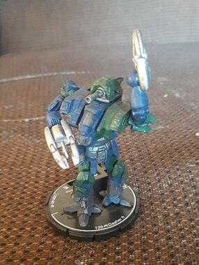 Painted Robot Miniature in Blue and Green